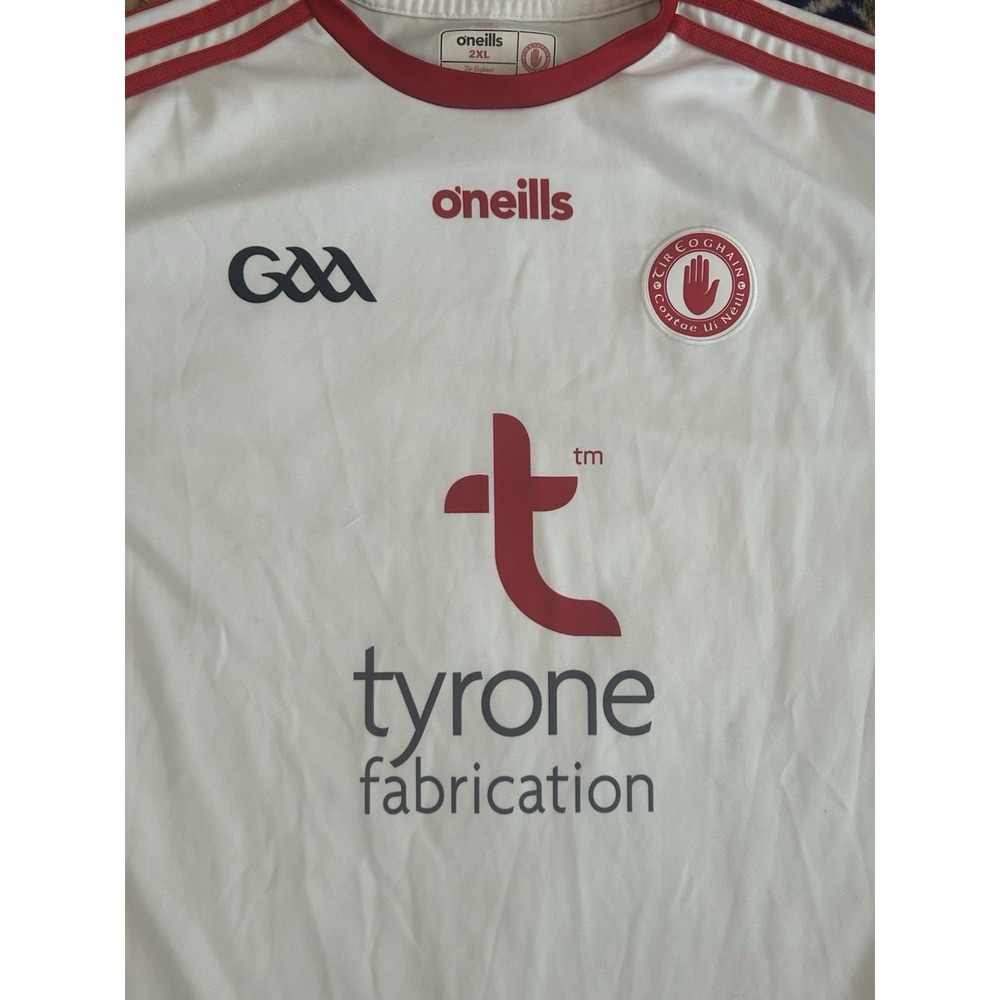 Official O'Neills Tyrone GAA Home Jersey 2XL White/Red Tyrone Fabrication Sponso - Picture 4 of 6